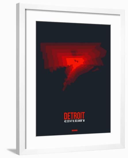 Detroit Radiant Map 3-NaxArt-Framed Art Print