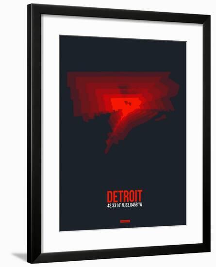 Detroit Radiant Map 3-NaxArt-Framed Art Print