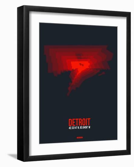 Detroit Radiant Map 3-NaxArt-Framed Art Print