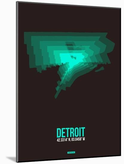 Detroit Radiant Map 4-NaxArt-Mounted Art Print