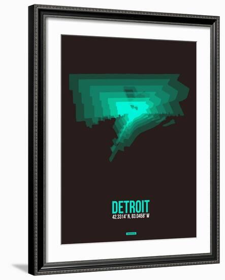 Detroit Radiant Map 4-NaxArt-Framed Art Print