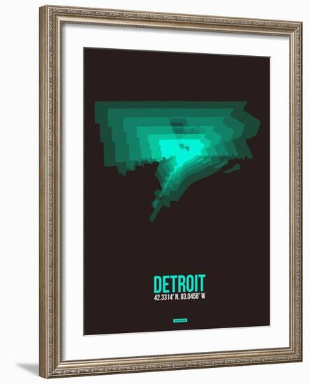 Detroit Radiant Map 4-NaxArt-Framed Art Print