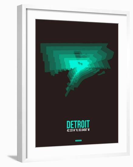 Detroit Radiant Map 4-NaxArt-Framed Art Print