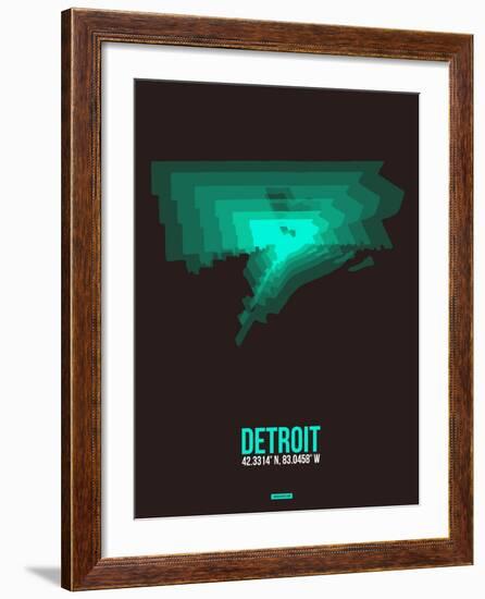 Detroit Radiant Map 4-NaxArt-Framed Art Print