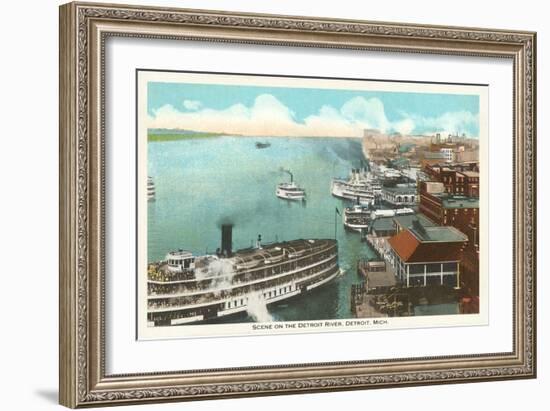 Detroit River, Detroit, Michigan-null-Framed Art Print