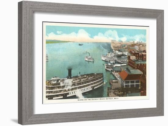 Detroit River, Detroit, Michigan-null-Framed Art Print