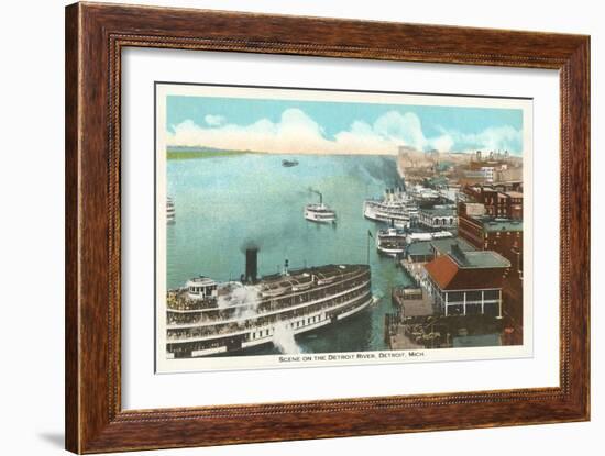 Detroit River, Detroit, Michigan-null-Framed Art Print