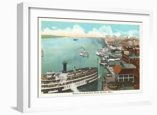 Detroit River, Detroit, Michigan-null-Framed Art Print