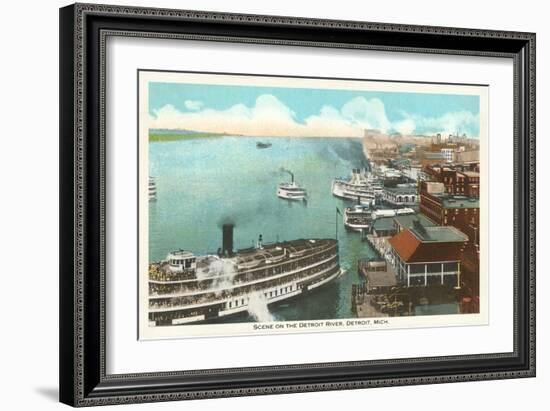 Detroit River, Detroit, Michigan-null-Framed Art Print