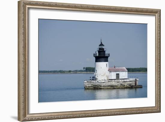 Detroit River Lighthouse, Wyandotte, Detroit River, Lake Erie, Michigan, USA-Cindy Miller Hopkins-Framed Photographic Print