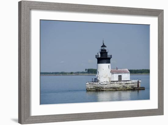 Detroit River Lighthouse, Wyandotte, Detroit River, Lake Erie, Michigan, USA-Cindy Miller Hopkins-Framed Photographic Print