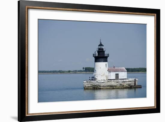 Detroit River Lighthouse, Wyandotte, Detroit River, Lake Erie, Michigan, USA-Cindy Miller Hopkins-Framed Photographic Print