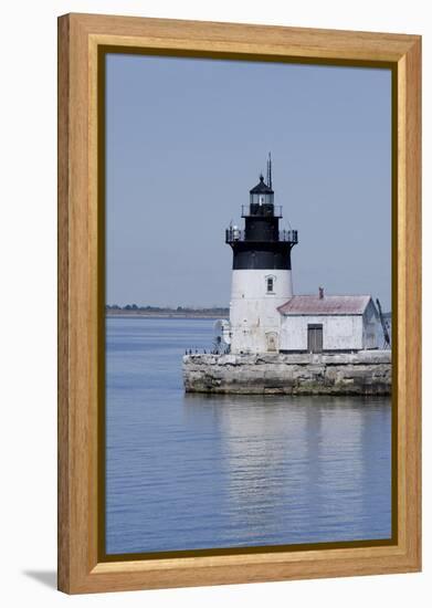 Detroit River Lighthouse, Wyandotte, Detroit River, Lake Erie, Michigan, USA-Cindy Miller Hopkins-Framed Premier Image Canvas