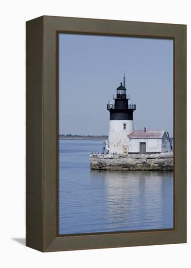 Detroit River Lighthouse, Wyandotte, Detroit River, Lake Erie, Michigan, USA-Cindy Miller Hopkins-Framed Premier Image Canvas