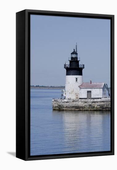 Detroit River Lighthouse, Wyandotte, Detroit River, Lake Erie, Michigan, USA-Cindy Miller Hopkins-Framed Premier Image Canvas