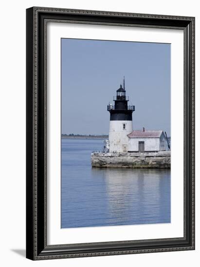 Detroit River Lighthouse, Wyandotte, Detroit River, Lake Erie, Michigan, USA-Cindy Miller Hopkins-Framed Photographic Print