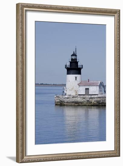 Detroit River Lighthouse, Wyandotte, Detroit River, Lake Erie, Michigan, USA-Cindy Miller Hopkins-Framed Photographic Print