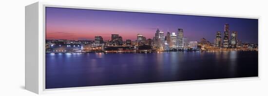 Detroit skyline at dusk, Wayne County, Michigan, USA-null-Framed Premier Image Canvas