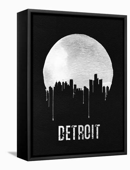 Detroit Skyline Black-Unknown-Framed Stretched Canvas