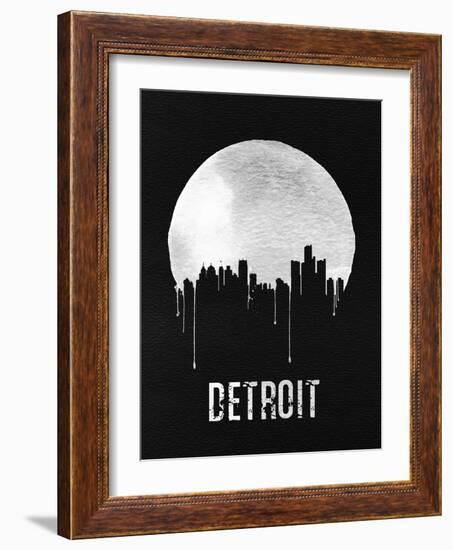 Detroit Skyline Black-Unknown-Framed Art Print
