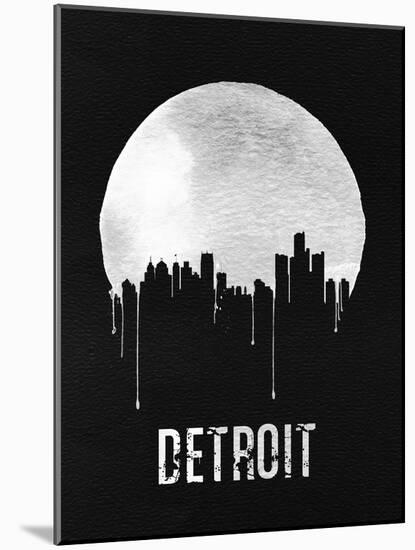 Detroit Skyline Black-Unknown-Mounted Art Print