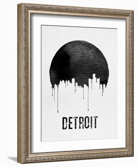 Detroit Skyline White-null-Framed Premium Giclee Print