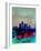 Detroit Watercolor Skyline-NaxArt-Framed Art Print