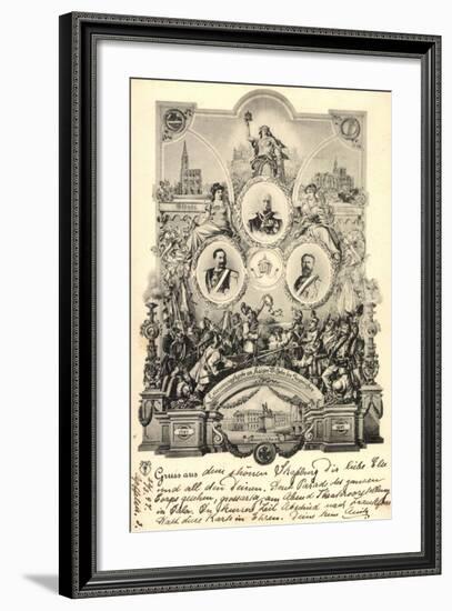 Deutsche Kaiser, Wilhelm I, Wilhelm II, Friedrich III-null-Framed Giclee Print