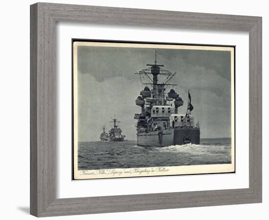 Deutsche Kriegsschiffe, Köln, Leipzig, Königsberg-null-Framed Giclee Print