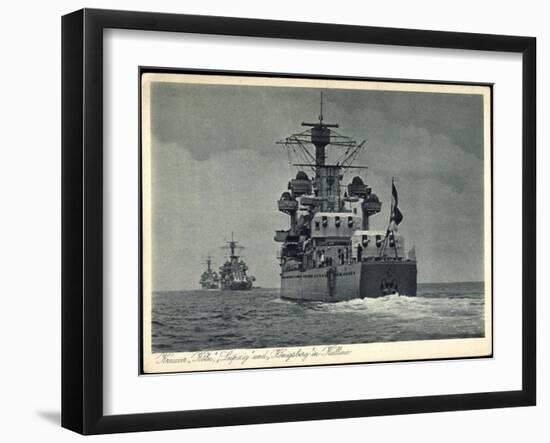 Deutsche Kriegsschiffe, Köln, Leipzig, Königsberg-null-Framed Giclee Print