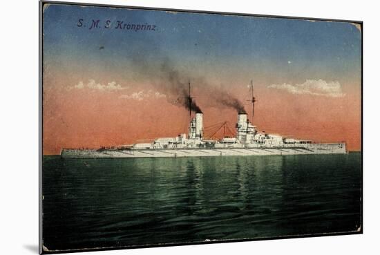 Deutsches Kriegsschiff, S.M.S. Kronprinz Auf See-null-Mounted Giclee Print