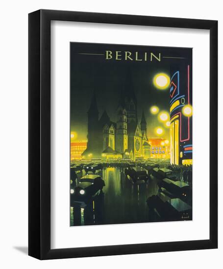 Deutschland (Germany), Kaiser Wilhelm Memorial Church, Berlin, Deutsche Reichsbahn-Jupp Wiertz-Framed Giclee Print