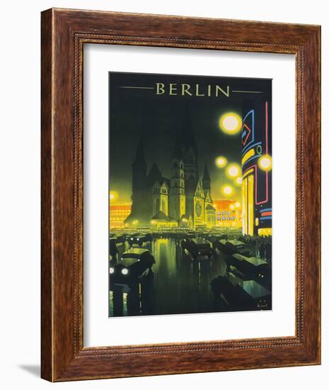 Deutschland (Germany), Kaiser Wilhelm Memorial Church, Berlin, Deutsche Reichsbahn-Jupp Wiertz-Framed Giclee Print