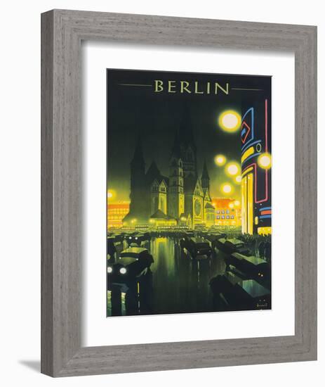 Deutschland (Germany), Kaiser Wilhelm Memorial Church, Berlin, Deutsche Reichsbahn-Jupp Wiertz-Framed Giclee Print