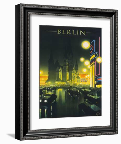 Deutschland (Germany), Kaiser Wilhelm Memorial Church, Berlin, Deutsche Reichsbahn-Jupp Wiertz-Framed Giclee Print