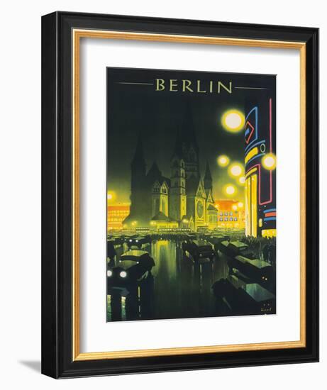 Deutschland (Germany), Kaiser Wilhelm Memorial Church, Berlin, Deutsche Reichsbahn-Jupp Wiertz-Framed Giclee Print