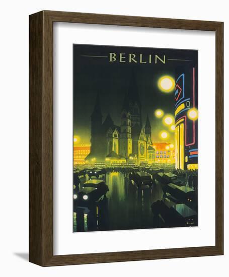 Deutschland (Germany), Kaiser Wilhelm Memorial Church, Berlin, Deutsche Reichsbahn-Jupp Wiertz-Framed Giclee Print