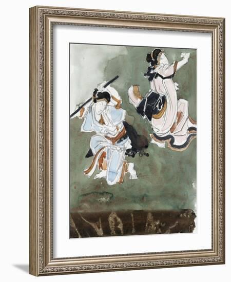 Deux acteurs de kabuki, d'après une estampe japonaise-Gustave Moreau-Framed Giclee Print