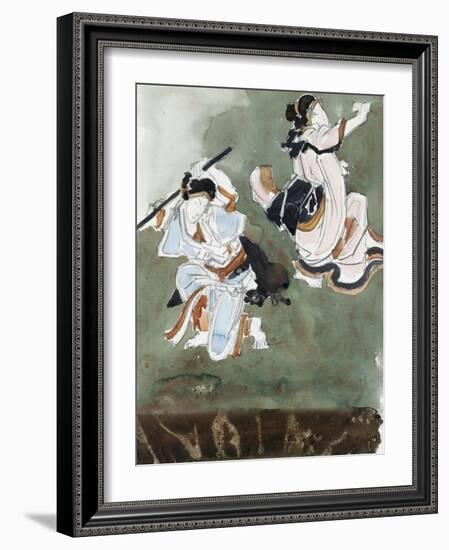 Deux acteurs de kabuki, d'après une estampe japonaise-Gustave Moreau-Framed Giclee Print