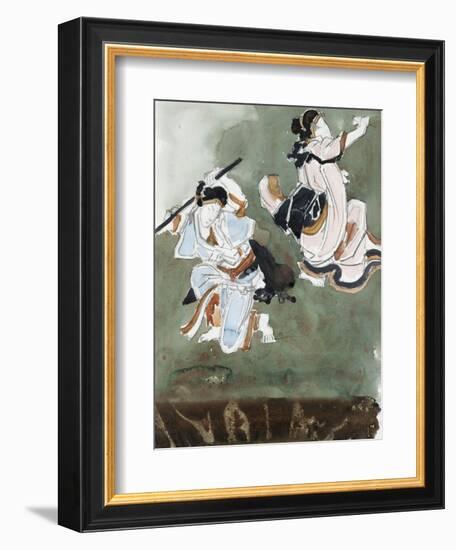 Deux acteurs de kabuki, d'après une estampe japonaise-Gustave Moreau-Framed Giclee Print