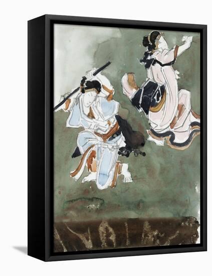 Deux acteurs de kabuki, d'après une estampe japonaise-Gustave Moreau-Framed Premier Image Canvas