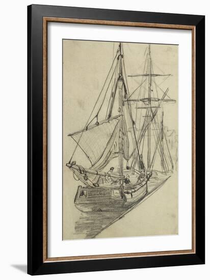 Deux barques de pêche-Claude Monet-Framed Premium Giclee Print