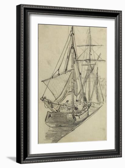 Deux barques de pêche-Claude Monet-Framed Premium Giclee Print