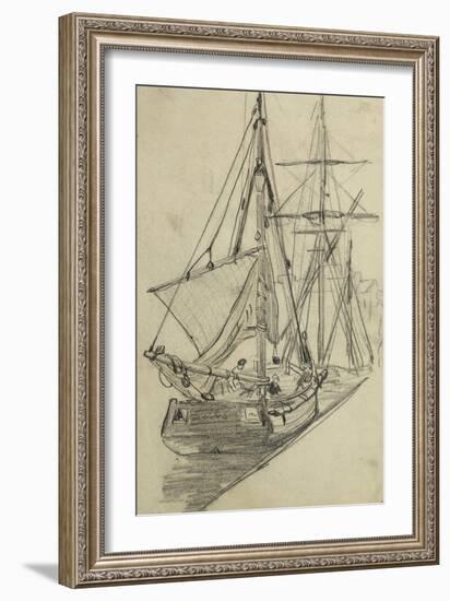 Deux barques de pêche-Claude Monet-Framed Giclee Print