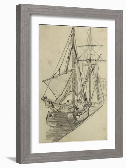 Deux barques de pêche-Claude Monet-Framed Giclee Print