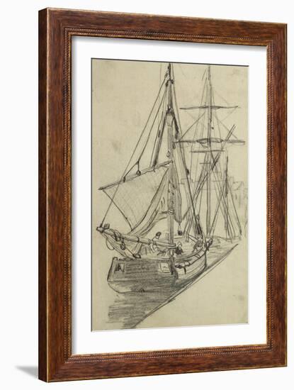 Deux barques de pêche-Claude Monet-Framed Giclee Print