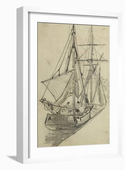 Deux barques de pêche-Claude Monet-Framed Giclee Print