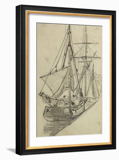 Deux barques de pêche-Claude Monet-Framed Giclee Print