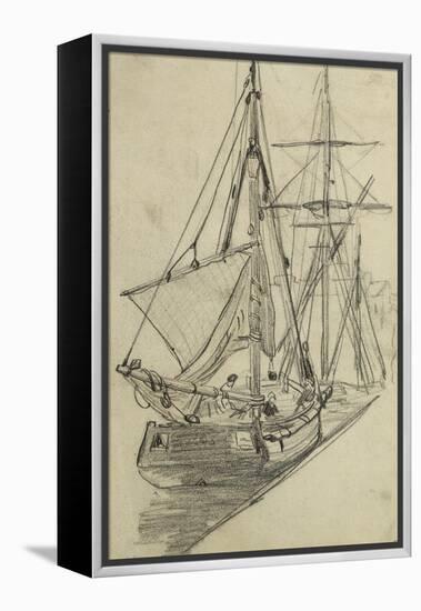 Deux barques de pêche-Claude Monet-Framed Premier Image Canvas
