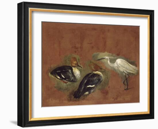 Deux canards et une aigrette garzette-Pieter Boel-Framed Giclee Print